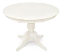 Стол обеденный LEONARDO (Леонардо) дерево гевея/мдф, 1067x1067+457x760, pure white (402). Фото №1