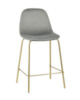 Стул полубарный Валенсия велюр серый золотые ножки. Фото №1