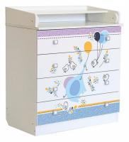Комод пеленальный Polini kids Simple 1580 Слоник на шаре, белый
