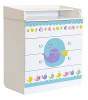 Комод пеленальный Polini kids Simple 1580 Морская история, белый