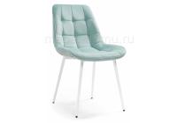 Стул Келми микровелюр светло-голубой / белый глянец фото Стул Келми микровелюр светло-голубой / белый глянец