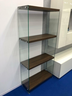 Стеллаж F-049-165H прозрачный/коричневый. Фото №5