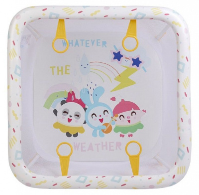 Манеж Polini Kids Малышарики Солнечный день, белый. Фото