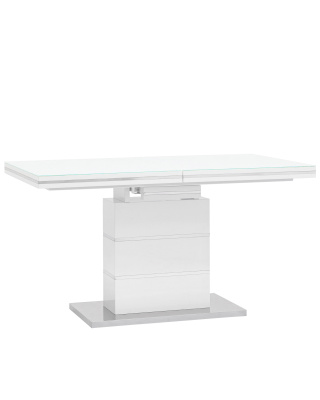 Стол обеденный Глазго раскладной 140-170*80 глянцевый белый. Фото