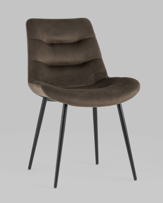 Стул Остин велюр тёмно-коричневый. Фото