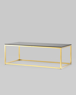 Журнальный стол 120*60 ТАУН золото стекло smoke. Фото