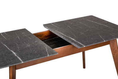 Стол Лунд раскладной 140-180 ОРЕХ-Мрамор Графит. Фото №4