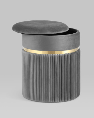 Пуф Миранда с ящиком велюр серый. Фото