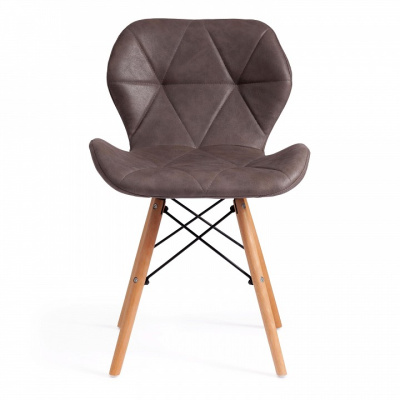 Стул STUTTGART (mod. 74) экокожа/дерево береза/металл, 50 х 47 х 73 см, античный серый RH02-26/натуральный (поставляется по 4 шт). Фото