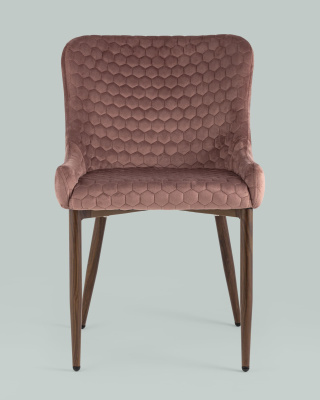 Стул Ститч Хани велюр пыльно-розовый ножки дерево. Фото