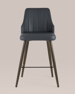 Стул полубарный Коналл экокожа антрацит. Фото