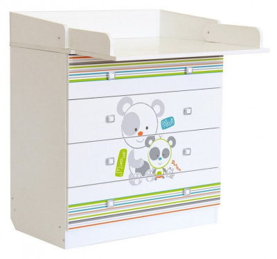 Комод пеленальный Polini Kids Simple 1580, белый. Фото