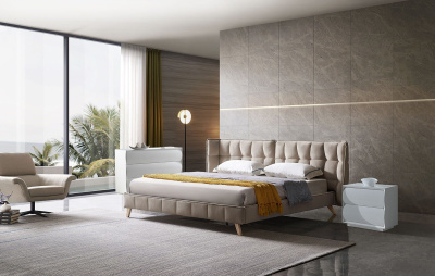 Кровать HUSK 8705 бежевая. Фото №3