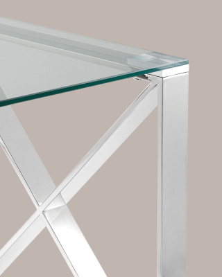 Журнальный стол 55*55 КРОСС серебро. Фото