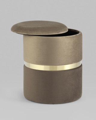 Пуф Кэрри с ящиком велюр коричневый. Фото