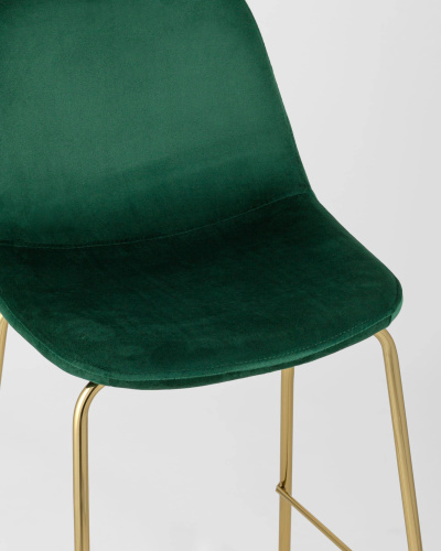 Стул полубарный Валенсия велюр зеленый золотые ножки. Фото №9