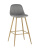 Стул барный Валенсия велюр серый ножки цвет дерево. Фото №2