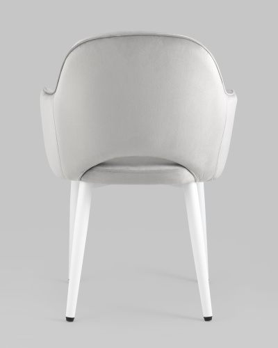 Стул Венера велюр серый ножки белые. Фото №6