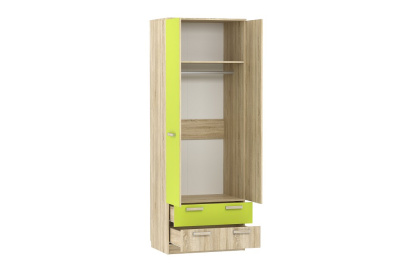 Акварель НМ 013.02-03 М1 Шкаф для одежды с ящиками Лайм/Дуб сонома, Дуб Сонома. Фото №2