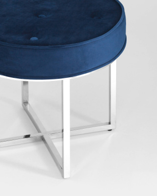 Банкетка САПФИР велюр синий сталь серебро. Фото №5