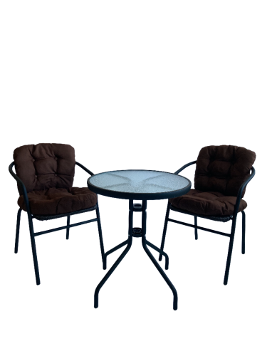 Комплект садовый "Бистро" BISTRO с коричневыми подушками. Фото №3