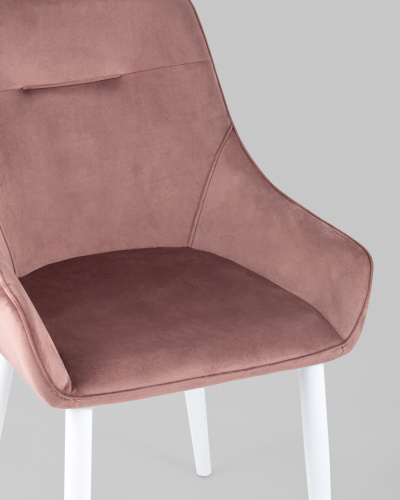 Стул Диана велюр пыльно-розовый ножки белые. Фото №9