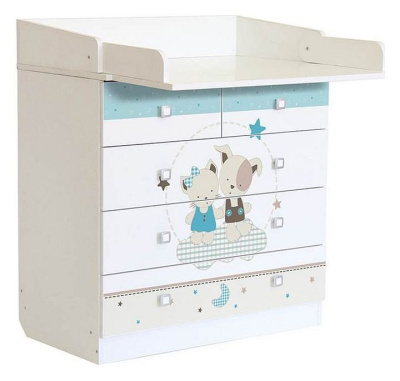 Комод пеленальный Polini kids Simple 1780 Лучшие друзья, белый. Фото