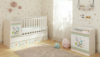 Комод пеленальный Polini Kids Simple 1580, белый. Фото