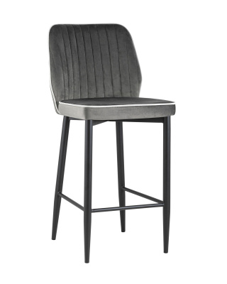 Стул полубарный Лоренс велюр антрацитовый. Фото №2