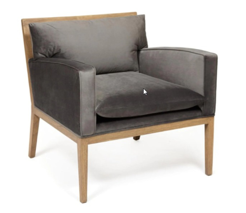 Кресло Secret de Maison POPAYAN ( mod. 20-29) красное дерево/ ткань флок (vittoria noire), 79*81*78 см, Античный дуб/ ткань серая. Фото №1