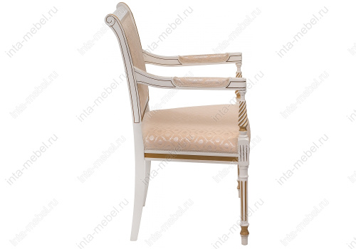 Стул деревянный Рембрандт молочный с золотой патиной. Фото №3