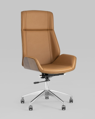 Кресло руководителя TopChairs Crown коричневое. Фото