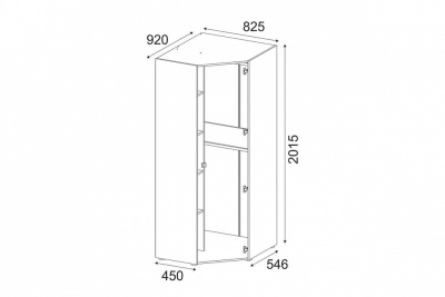 Шкаф платяной Модерн STL.322.03 W,белый. Фото №4