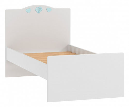 Кровать Лилу Птички НМ 041.07 М + ящик для кровати, Белый/Голубой (эмаль), Фанера, п/м. Фото №2