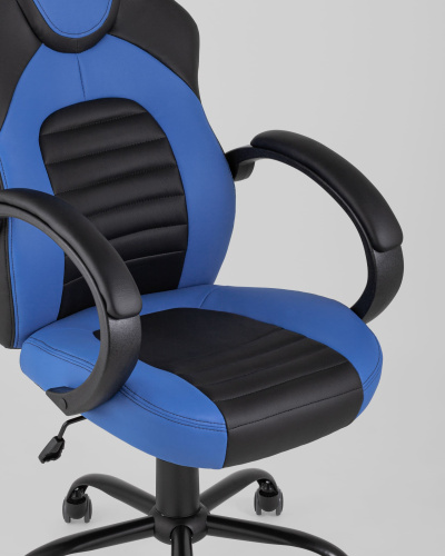 Кресло игровое TopChairs Racer Midi черно-синее. Фото №9